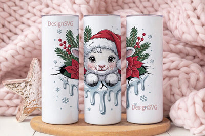 Christmas Lamb 20oz Tumbler Wrap Sublimation DesignSVG 