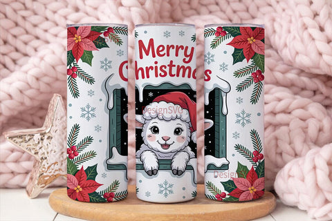 Christmas Lamb 20oz Tumbler Wrap Sublimation DesignSVG 
