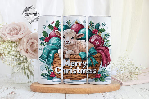 Christmas Lamb 20oz Tumbler Wrap Sublimation sassyprint 