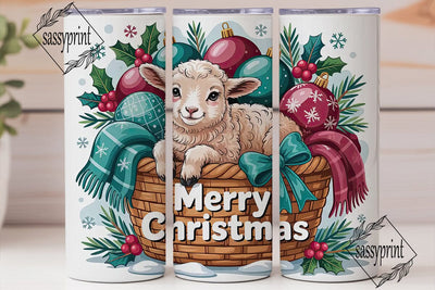 Christmas Lamb 20oz Tumbler Wrap Sublimation sassyprint 