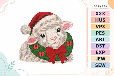 Christmas Lamb Machine Embroidery Design Embroidery/Applique DESIGNS sg embroidery 