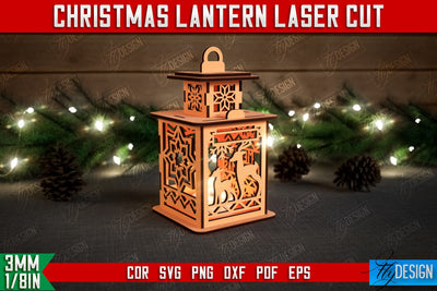 Christmas Lantern | 3D Shadow Lantern | Christmas Decor | Holiday | CNC File SVG Fly Design 