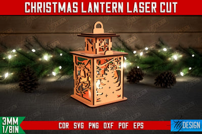 Christmas Lantern | 3D Shadow Lantern | Christmas Decor | Holiday | CNC File SVG Fly Design 