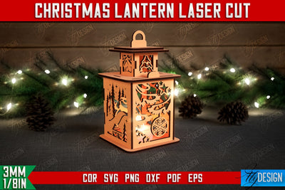 Christmas Lantern | 3D Shadow Lantern | Christmas Decor | Holiday | CNC File SVG Fly Design 