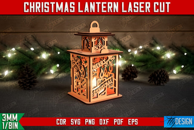 Christmas Lantern | 3D Shadow Lantern | Christmas Decor | Holiday | CNC File SVG Fly Design 