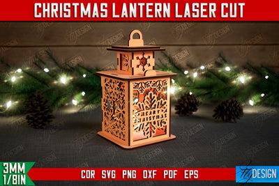 Christmas Lantern | 3D Shadow Lantern | Christmas Decor | Holiday | CNC File SVG Fly Design 
