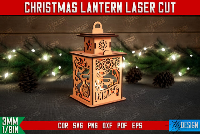 Christmas Lantern | 3D Shadow Lantern | Christmas Decor | Holiday | CNC File SVG Fly Design 
