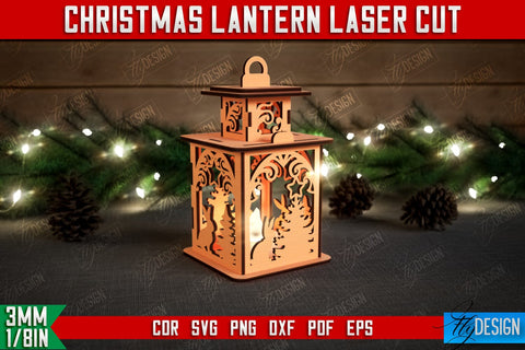 Christmas Lantern Bundle | 3D Shadow Lantern | Christmas Decor | Holiday | CNC Files SVG Fly Design 