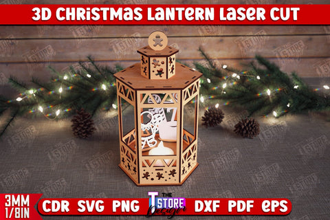 Christmas Lantern Bundle | 3D Shadow Lantern | Christmas Decor | Holiday | Shadow Scene | Christmas Scene Candle Holder | CNC File SVG The T Store Design 