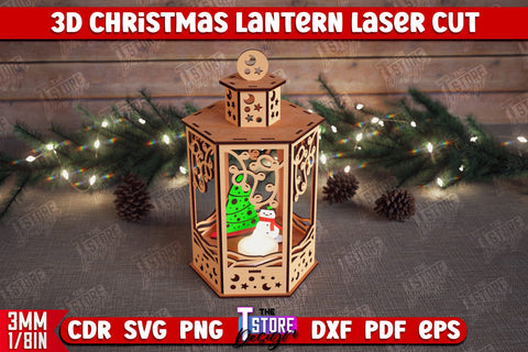 Christmas Lantern Bundle | 3D Shadow Lantern | Christmas Decor | Holiday | Shadow Scene | Christmas Scene Candle Holder | CNC File SVG The T Store Design 