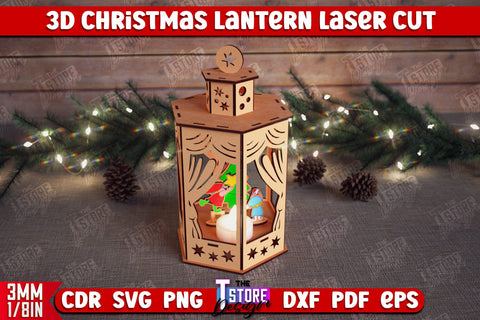 Christmas Lantern Bundle | 3D Shadow Lantern | Christmas Decor | Holiday | Shadow Scene | Christmas Scene Candle Holder | CNC File SVG The T Store Design 