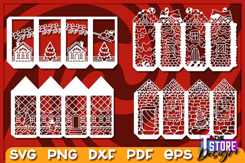 Christmas Lantern Bundle | Christmas Light | 3D Night Light | Shadowbox | SVG File SVG The T Store Design 
