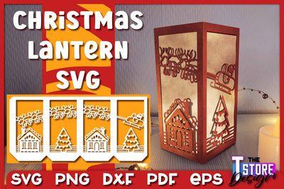 Christmas Lantern | Christmas Light | 3D Night Light | Shadowbox | SVG File SVG The T Store Design 