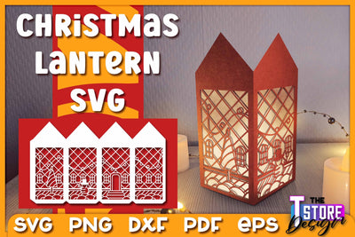 Christmas Lantern | Christmas Light | 3D Night Light | Shadowbox | SVG File SVG The T Store Design 