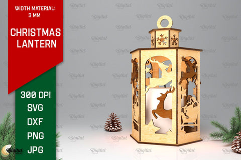 Christmas Lantern Laser Cut Design. Christmas Decor SVG SVG Evgenyia Guschina 