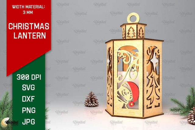 Christmas Lantern Laser Cut Design. Christmas Decor SVG SVG Evgenyia Guschina 