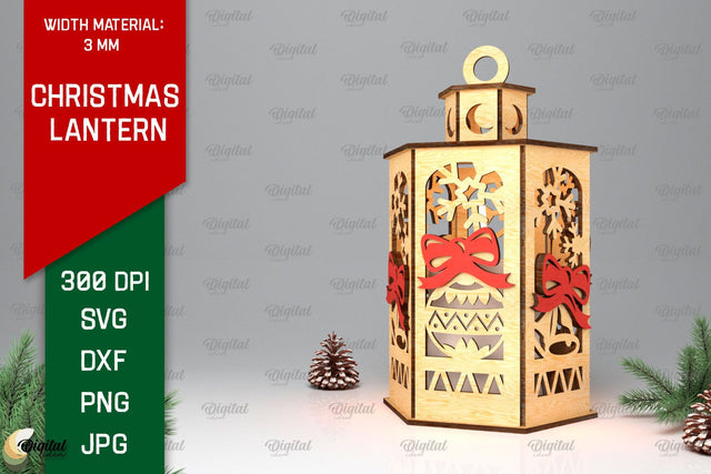 Christmas Lantern Laser Cut Design. Christmas Decor SVG SVG Evgenyia Guschina 
