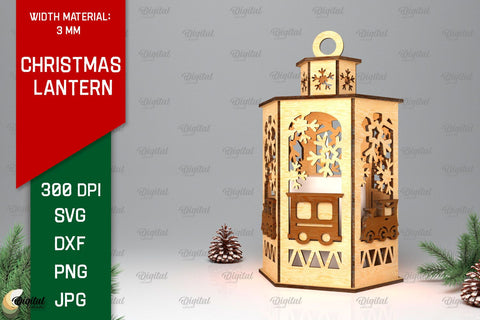 Christmas Lantern Laser Cut Design. Christmas Decor SVG SVG Evgenyia Guschina 