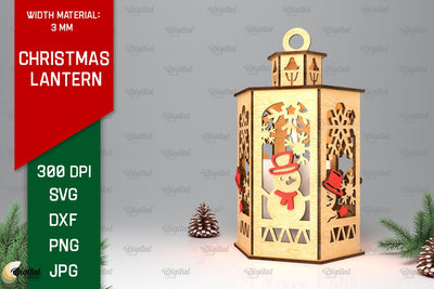 Christmas Lantern Laser Cut Design. Christmas Decor SVG SVG Evgenyia Guschina 