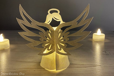 Christmas lantern svg, 3d christmas angel paper lantern SVG Digital Rainbow Shop 