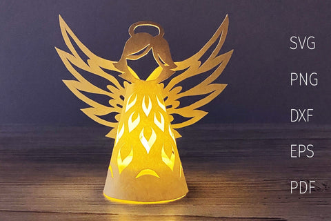 Christmas lantern svg, 3d christmas angel paper lantern SVG Digital Rainbow Shop 