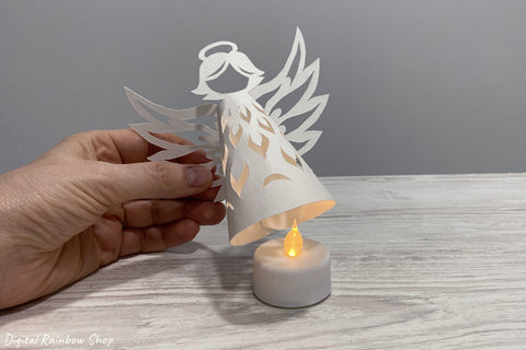 Christmas lantern svg, 3d christmas angel paper lantern SVG Digital Rainbow Shop 