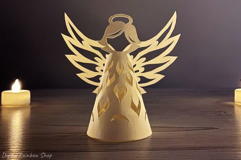 Christmas lantern svg, 3d christmas angel paper lantern SVG Digital Rainbow Shop 