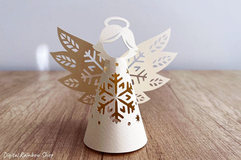 Christmas lantern svg template, 3d christmas angel paper cut SVG Digital Rainbow Shop 