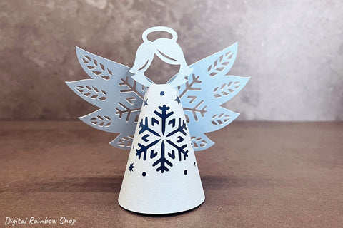 Christmas lantern svg template, 3d christmas angel paper cut SVG Digital Rainbow Shop 