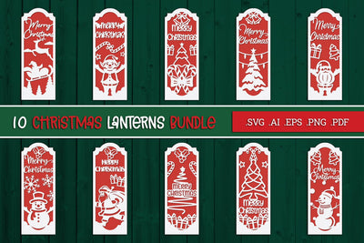 Christmas Lanterns BUNDLE - Paper Cut SVG SVG Slim Studio 