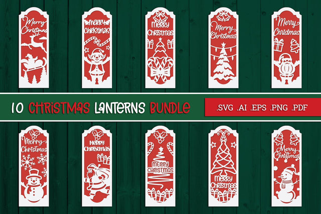 Christmas Lanterns BUNDLE - Paper Cut SVG SVG Slim Studio 