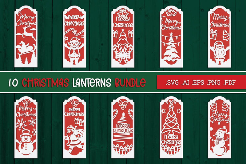 Christmas Lanterns BUNDLE - Paper Cut SVG SVG Slim Studio 