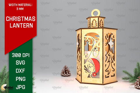 Christmas Lanterns Laser Cut Bundle. Christmas Decor SVG SVG Evgenyia Guschina 