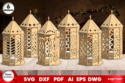 Christmas Lanterns Laser Cut Bundle SVG SvgOcean 