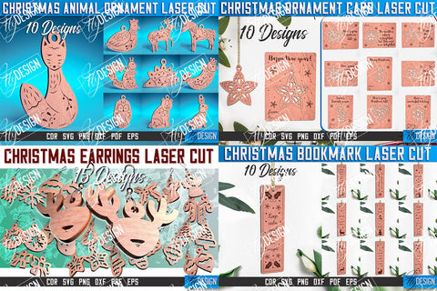 Christmas Laser Cut Mega Bundle SVG | Christmas Laser Cut SVG | Xmas Laser Cut | Personalized Christmas Gifts SVG Fly Design 