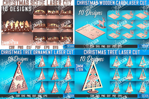 Christmas Laser Cut Mega Bundle SVG | Christmas Laser Cut SVG | Xmas Laser Cut | Personalized Christmas Gifts SVG Fly Design 