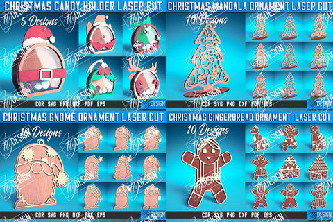 Christmas Laser Cut Mega Bundle SVG | Christmas Laser Cut SVG | Xmas Laser Cut | Personalized Christmas Gifts SVG Fly Design 