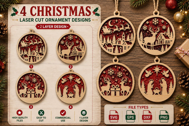 Christmas Laser Cut Ornament SVG SVG nirmal108roy 