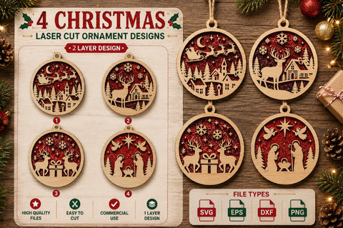 Christmas Laser Cut Ornament SVG SVG nirmal108roy 