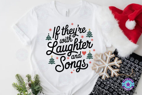 Christmas laughter and songs SVG, Christmas Quote T shirt Design, Christmas Illustration SVG FiveStarCrafting 