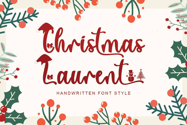 Christmas Laurent Font Prasetya Letter 