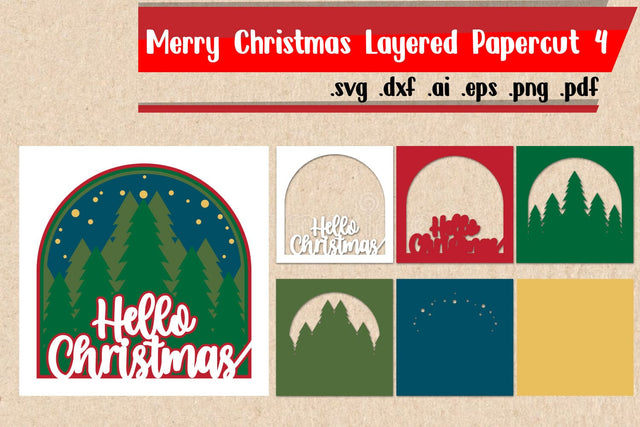Christmas Layered Papercut 4 | Hello Christmas 3D Paper zafrans studio 