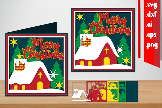 Christmas Layered Papercut | Christmas Card 3D Paper zafrans studio 