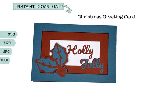 Christmas layered tunnel card - Holly Jolly Christmas SVG Sharia Morton Designs 