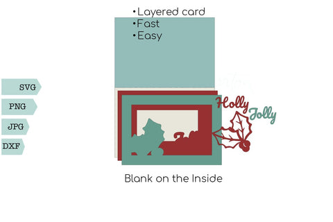 Christmas layered tunnel card - Holly Jolly Christmas SVG Sharia Morton Designs 