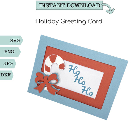 Christmas layered tunnel card - Holly Jolly SVG Sharia Morton Designs 