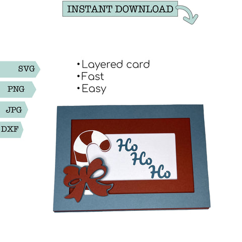 Christmas layered tunnel card - Holly Jolly SVG Sharia Morton Designs 