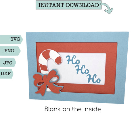 Christmas layered tunnel card - Holly Jolly SVG Sharia Morton Designs 