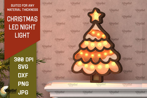 Christmas Led Nightlights Laser Cut Bundle. Light Boxes SVG SVG Evgenyia Guschina 