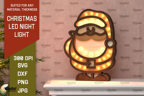 Christmas Led Nightlights Laser Cut Bundle. Light Boxes SVG SVG Evgenyia Guschina 